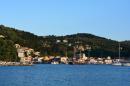 Lakka: Note the big ship starting to Med Moor at the end of the harbour