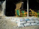 Most of the restaurants and hotels were sandbagged along with beach in La Cruz I assume to prevent erosion at the high high tide