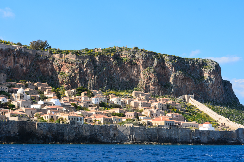 Monemvasia: Our view from Three Sheets into the harbour