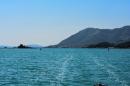Lefkas Channel: Tied up here along the sea wall once we were through - no pics though of town