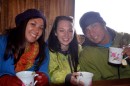 Emma, Alia and Alfredo enjoying their tea