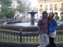 Alfredo and Emma by the fountain