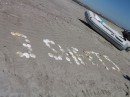 Our name cast in sand, awwww