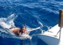 Dragging off the back of the boat can be disturbing for those left on board!