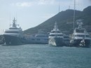 These are super yachts in St. Maarten, not cruis ships