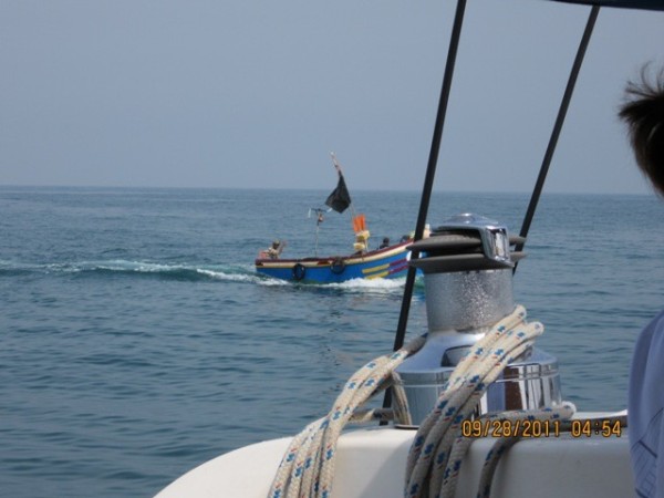 One of the many fishing boats that we had to avoid