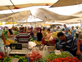 The weekly market in Fethiye
