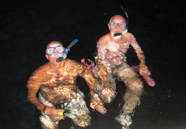 Naked night snorkeling