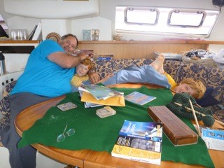 The calm days of the passage - playing dominoes