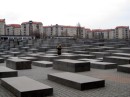 Memorial for murdered Jews -  the stelae are designed to produce an uneasy, confusing atmosphere, and the whole sculpture aims to represent a supposedly ordered system that has lost touch with human reason. 