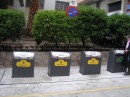 Trash & recycling disposal in La Coruna.  These bins are emptied into trucks underground. Certainly keeps the streets cleaner & removes truck traffic.