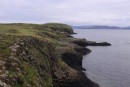 The coast line on the east side of Staff looking back to Gometra on Mull