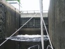 Water entering a lock in Saimaa Canal