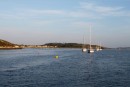 Moorings in New Grimsby Sound--Tresco on the left