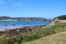 New Grimsby Sound harbor looking ne to Bryher Island--low tide