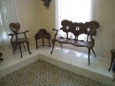 Furniture designed by Gaudi in the museum that was his home in Guell Park, Barcelona
