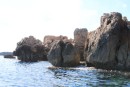 Rocks along northern coast of Menorca between Addadya and Cala Tosquesta