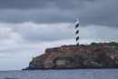 The "strange" lighthouse on the NE coast of Ibiza.  Note the heavy clouds.  Not all days had bright sunny skies.  9/27