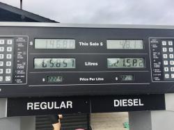 Ouch prices! $2.22 litre or $8.88 gallon