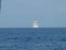 Following a cruise ship into Montego Bay, Jamaica