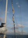 Our headsail blow-out, sudden squall off the Nicaraguan/Honduran coast