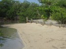 Mangrove beach, Barefoot Cay (one of the cleanest places we have seen!)