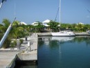 View from our stern, U-shaped docks, Barefoot Cay Marina