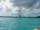 Lorelei at anchor, Warderick Wells, Exuma Bahamas