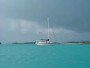 Squall approaching at Warderick Wells, Exuma, Bahamas