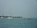 Boats anchored in Placencia