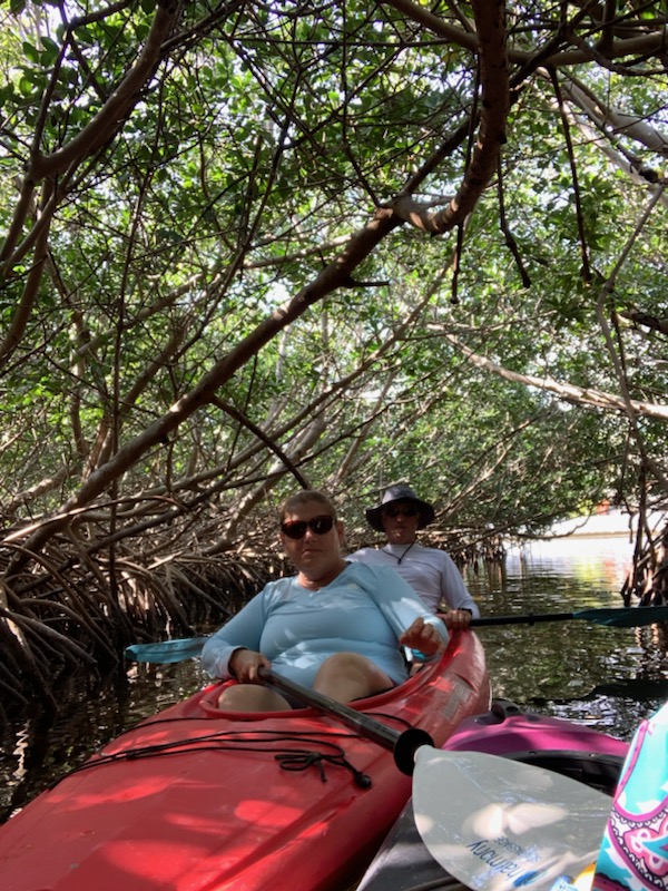 Kayaking in a mangrove forest: Crystal clear water and narrow, covered passages made this an easy and enjoyable kayak