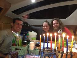 Chanukah on board: We celebrated the final night together