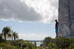 Alexi Bob and Rachel: At stocking island monument