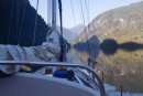 Approaching Malibu Rapids to exit Princess Louisa Inlet, ...I have to drive this big boat through that little gap?