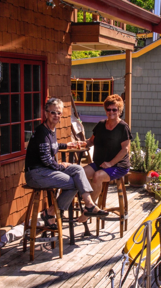 Karyn and Kathy at Chez Kathy Bistro on Lake Union