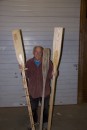 Making new oars from scratch.  Seaton LOVEd this project.
