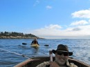 Sailing at Sucia with kayak in tow.