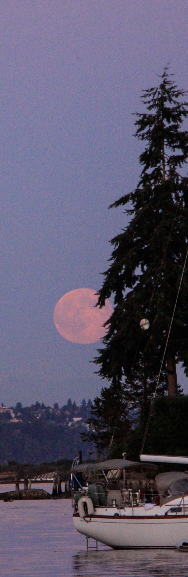 Moon rise over West Seattle.