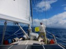 Bob  puts up the quarantine flag as reach landfall at New Caledonia