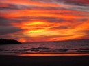 Spectacular sunset on the beach