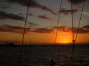 the sunset at our anchorage