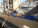 Repair the toe rails from the anchor damage
