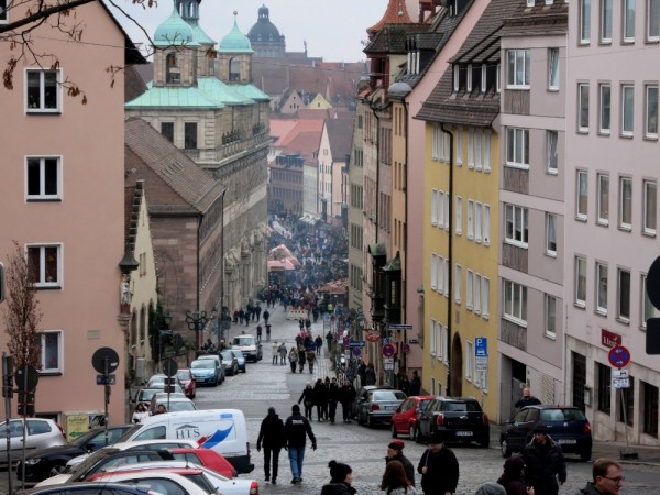 old city streets.  This is the view from the Castle of the walled old town Nuremberg