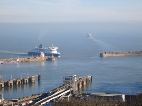 The harbor at Dover, where the ferries depart for France and Belgium