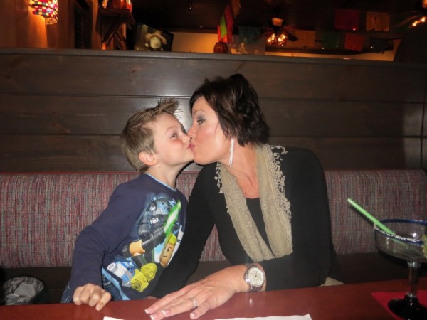Mom and Parker have a kiss