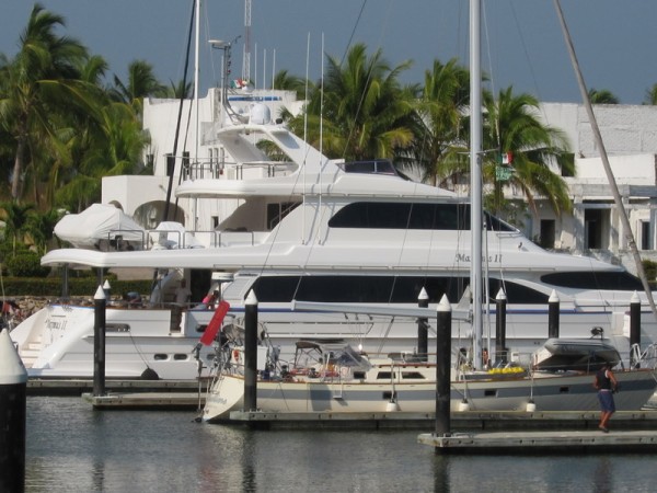 A little outsized in the marina