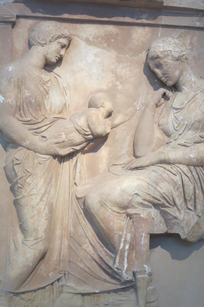 Athens Archaelogical Museum: Sarcophagus for a mother who died in childbirth  