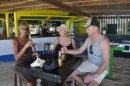 Renate, Jayne and Rick enjoying a cold one