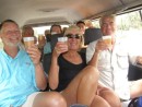 Enjoying a beer and a toast on the way back to Luperon after our trip to the falls.