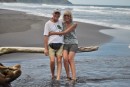 The two of us at the black sand beach on the east coast of Dominica